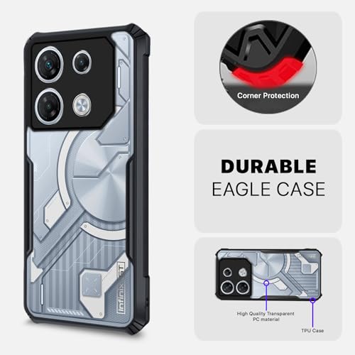 Image of Pikkme Infinix GT10 Pro 5G Back Cover | Crystal Clear Transparent Back | Ultra Hybrid | Full Camera Protection | Raised Edge | Bumper Back Case (Black)
