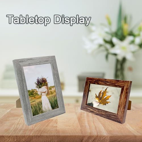 Collage Picture Frames for Wall 10 Pack Assorted Gallery Wall Frame Set with 8x10 5x7 4x6 Multi Sizes and Colors Wood Grain Photo Frame Collage for Wall Decor or Tabletop Display - Black, Gray, Brown - Image 5