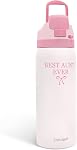 Bouteille d'eau en acier inoxydable isolant botanique avec paille pour le sport et le voyage, 32oz, Cadeaux pour les femmes Filles Amis Adolescents Noël