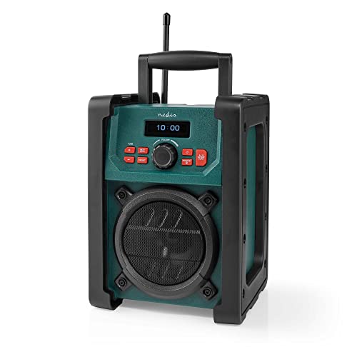 Nedis DAB + Radio | Tisch Ausführumg | DAB+ / FM | 2.2" | Scharz-weiß Monitor | Batteriebetrieben/Netzstromversorgung | Digital | 15 W | Bluetooth | Wecker | IP65 | Tragegriff | Grün/Schwarz - Image 5