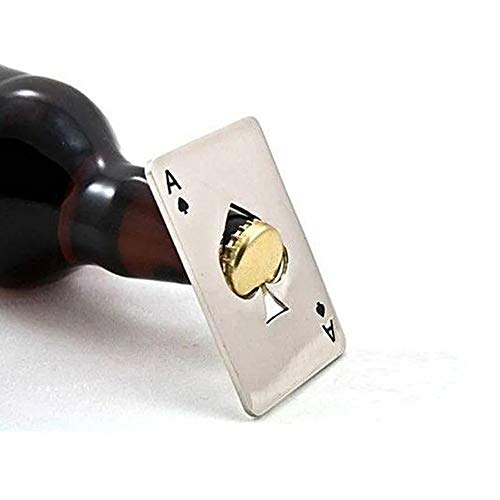 ABRIDOR DE GARRAFA FORMATO CARTA DE BARALHO AÇO INOX
