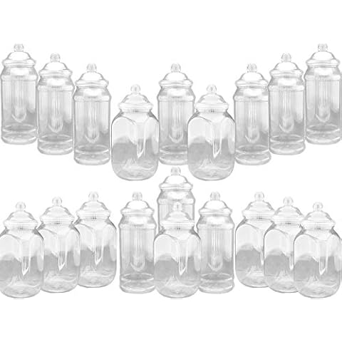 20 x Mixed 1L Plastic Victorian Sweet Jars for Candy Buffet, Wedding, Party Cover