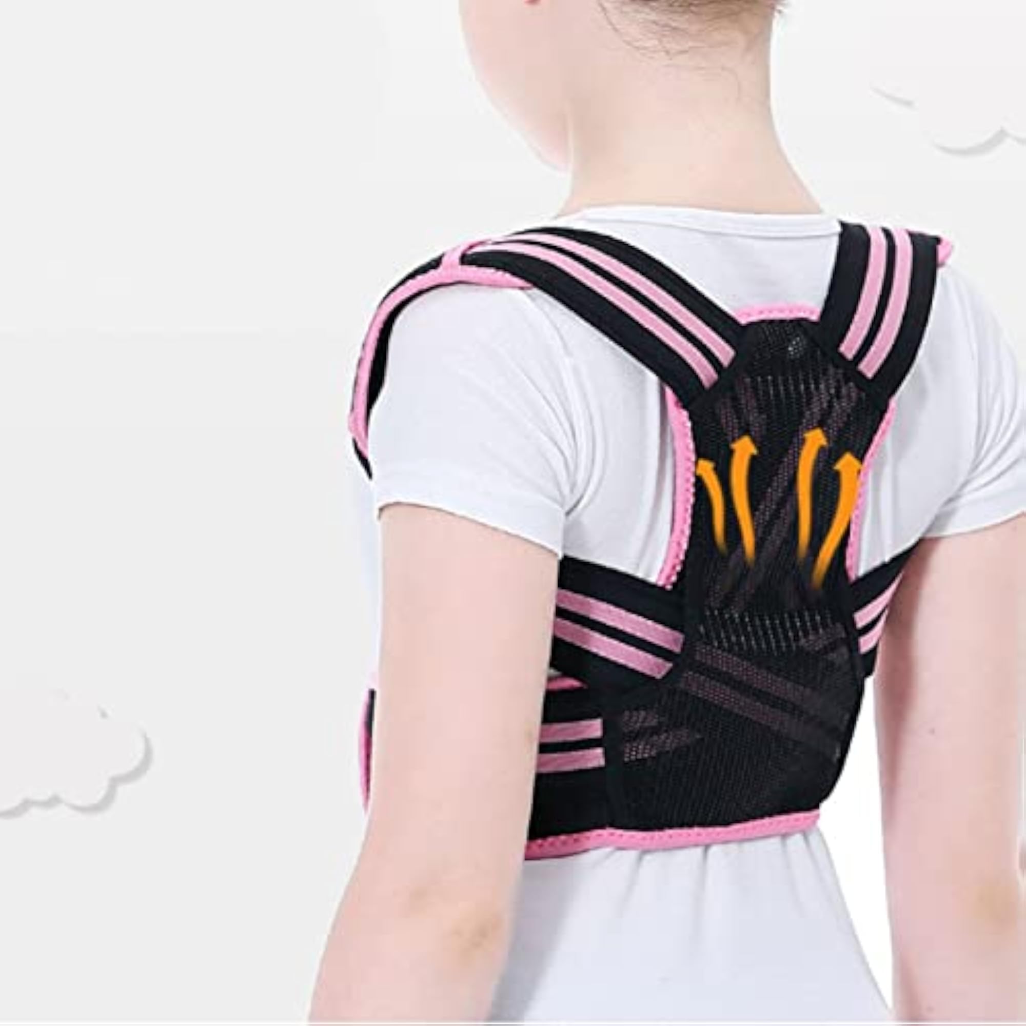 Posture Corrector, Easy to Use Back Straightener, Closure for (Pink)