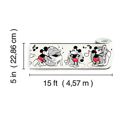 Roommates RMK4523BD Disney Vintage Mickey Mouse Red Peel & Stick Border thumb #1