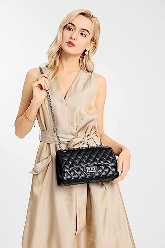 Image of Gladdon Quilted Crossbody Purse for Women Trendy Shoulder Bags | Stylish Shoulder Purse,Quilted Pattern,Structured bag,Chain Strap,Spacious Enough,Casual and Dressy Outfits,Any Occasion
