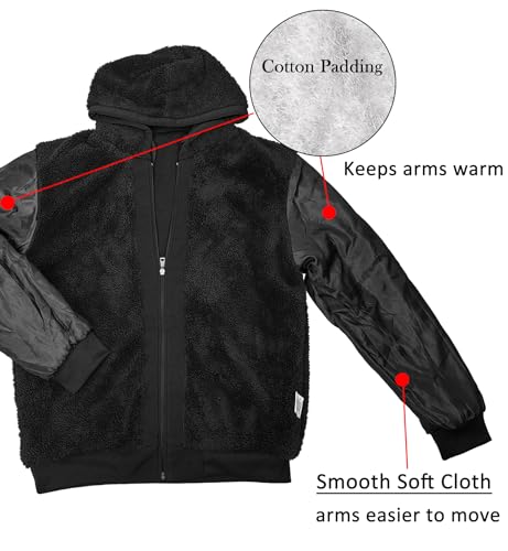 Hoodies for Men Full Zip Up Fashion Sweatshirt Thick Fleece Sherpa Lined Winter Jackets Warm Coats4