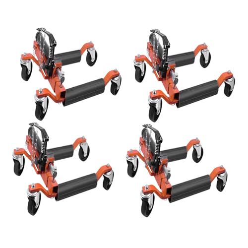 PeakPursuit Car Wheel Dolly Jack Set of 4, 1500 LBS Capacity Hydraulic Car Dolly, Heavy Duty Rollers with Foot Pedal for Car Truck RV Trailer