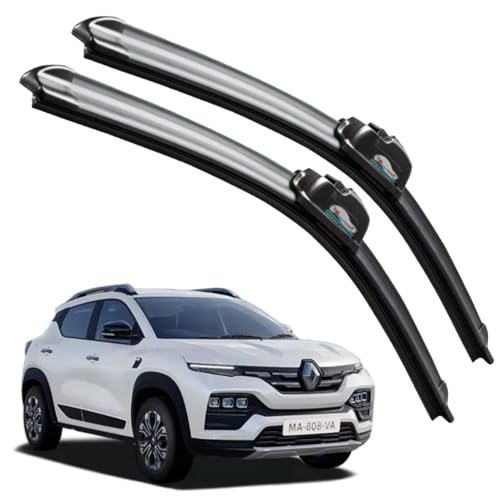 Image of Frameless Rubber Car Wiper Blades Set of 2 Compatible with (Renault Kiger (D-20,P-16))