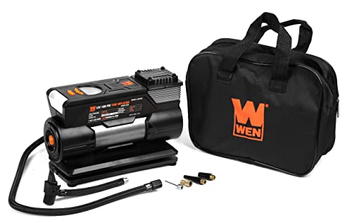 Wen Tire Inflator Portable Air Compressor, 12V, 100 PSI with Carrying Case (AA2230)