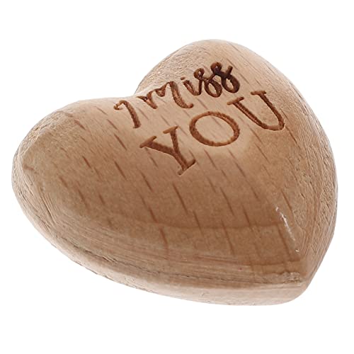 GLEAVI Wooden Heart Figurine Desktop Decoration 3.2x3.2x2cm Wooden Heart Ornament for Bedroom Centerpiece Table Adornment Home Decor