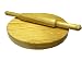 Handmade Wooden Chapati Maker Serving Board Round Roti Maker with Rolling Pin Kitchen Useful Tool 9 Inch