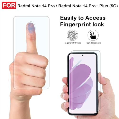 Image of CEDO Redmi Note 14 Pro /Redmi Note 14 Pro+ Plus (5G) UV Tempered Glass | Screen Protector Full HD Quality UV Tempered Glass Edge to Edge Screen Coverage with Easy Installation Kit (Transparent)