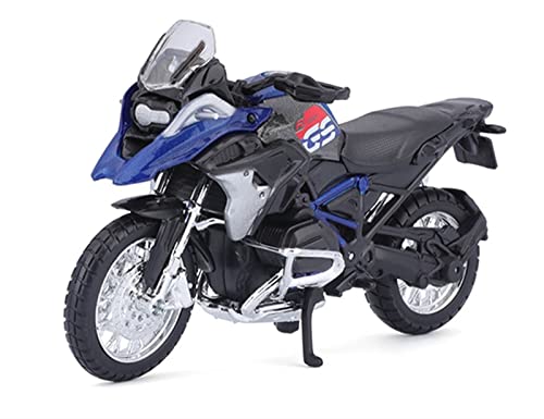 Moto de course BMW R1250 GS miniature 1:18 modèle réduit métal avec amortisseur