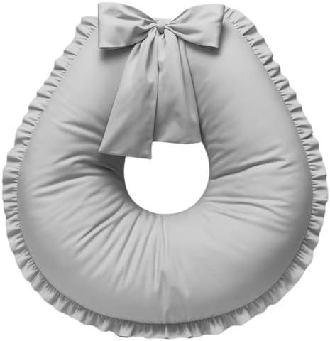 Almofada de Amamentação Babado Extra Grande Algodão (Cinza)