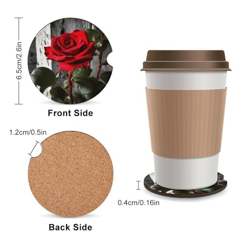 2 Pack Posavasos para Carro Rosas Rojas miniatura 2