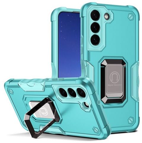 Eaglecell - for Samsung Galaxy A35 5G (SM-A356) - Shockproof Protective Phone Case w/Ring Stand - RS6 Teal