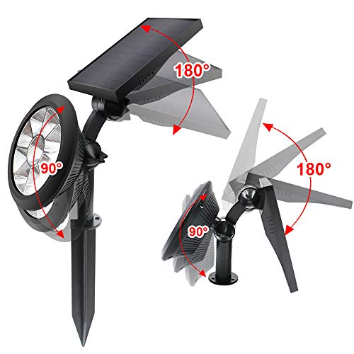 Lepord 2 Sets 9 LED Solar Spotlights Outdoor Solar Lights Waterproof Color Spot Lights for Garden Landscape Spotlights Dark Sensing Auto On/Off Solar Up Lights for Yard Patio Lawn