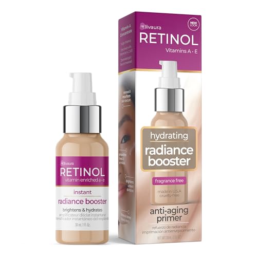 LIVAURA Booster d’Éclat Instantané au Rétinol – Base illuminatrice originale – Hydratation anti-âge apporte luminosité & bienfaits lissants de la vitamine A...