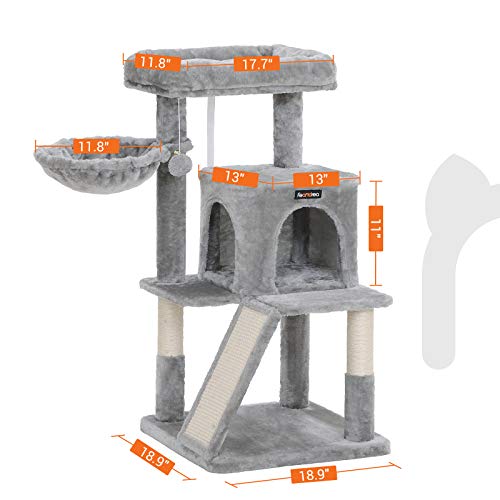 FEANDREA Cat Tree with Sisal-Covered Scratching Posts, Cat Tower, Cat Condo UPCT51W