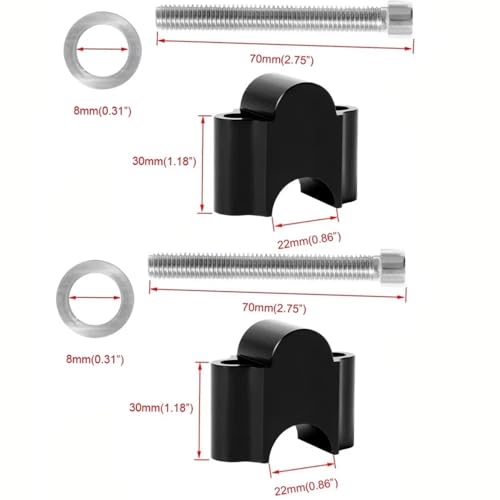 Riser de guidon moto universel 22mm et 28mm pour collier de serrage WR250F
