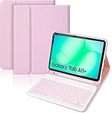 Funda con Teclado Compatible con Samsung Galaxy Tab A9+/A11+ 11 Pulgadas 2023/2025 con Protectora [Español], SM-X210/X216/X218/SM-X236B/SM-X230, Funda Protectora (Rosa)