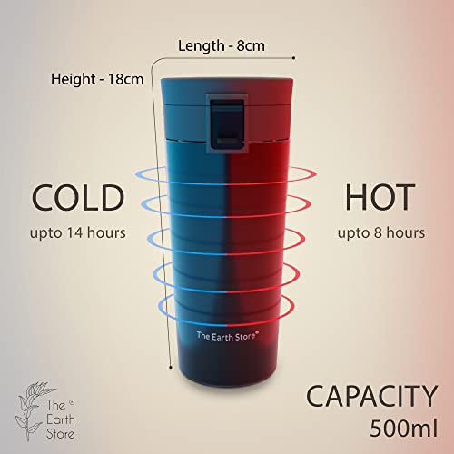 The-Earth-Store-500-ml-MiMATE-Insulated-Travel-Coffee-Mug-with-Lid-Reusable-Double-Wall-Stainless-Steel-Travel-Mug-Black