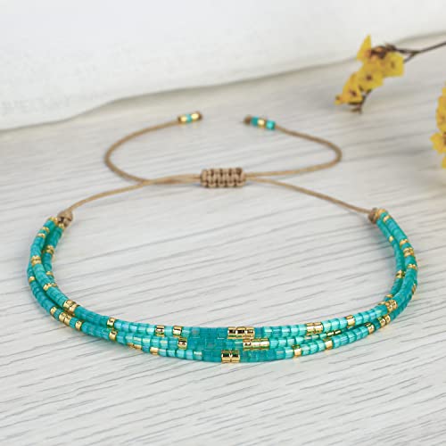 Image of KELITCH Adjustable Multi Strand Bracelets Colorful Miyuki Seed Beads Wrap Bracelets Bangle Women Jewelry