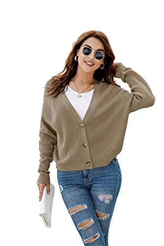 Image of TASAMO Womens Cardigan Sweaters 2026 Fall Cropped Lightweight Sweater