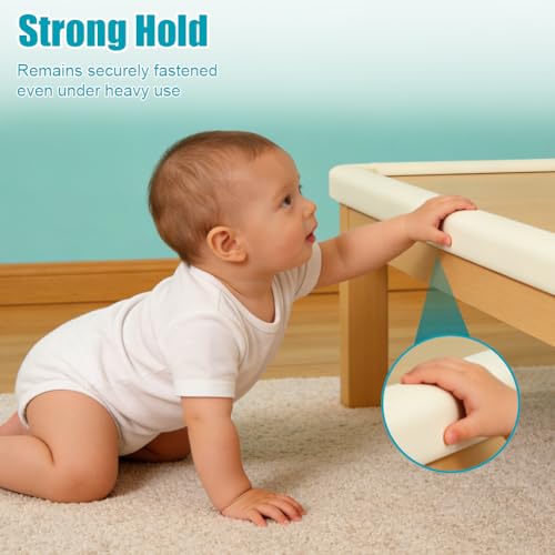 Vicloon Kantenschutz - 2 x 2M U-Förmige Baby Schaumstoff Selbstklebend, Tischkantenschutz Kinderschutz Stoßschutz für Tisch und Möbel Kanten - Beige