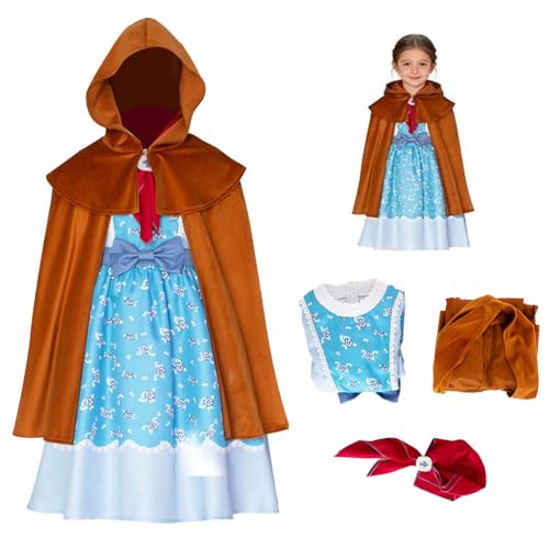 Ubaywey Strange Cosplay Disfraz de película Vestido Bufanda Azul Flores Falda Halloween Carnaval Trajes Mujer (Azul(Girl), M