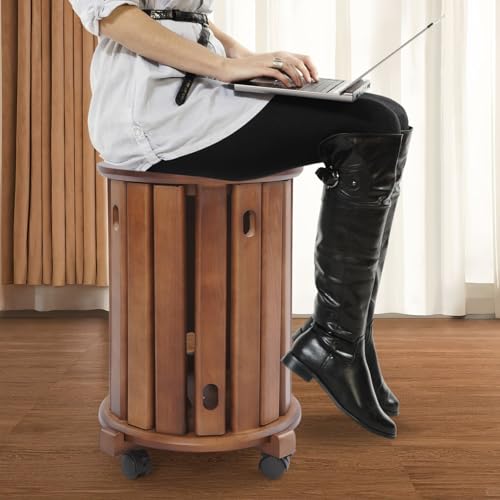 Tabourets en bois empilables, Ensemble de tabourets empilables 4-en-1 en bois massif, Tabouret empilable monobloc à double usage, peu encombrant, design amovible,...