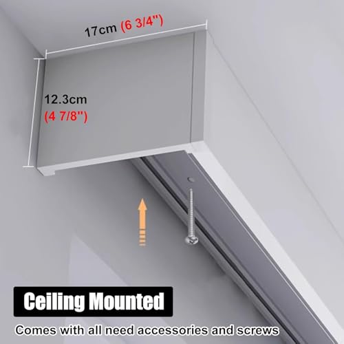Riel de cortina gris con cenefa doble de 1m, sistema resistente de techo para panel 7