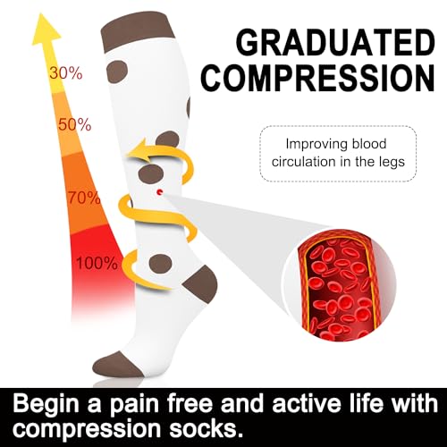 Image of Aoliks Medical Compression Socks for Women & Men, Support Knee High Socks for Running,Nurses,Travel