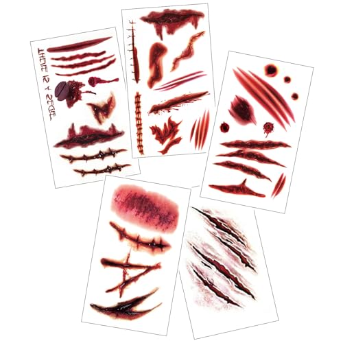 Dinghaole 5 Stück Halloween Tattoo Aufkleber Set...
