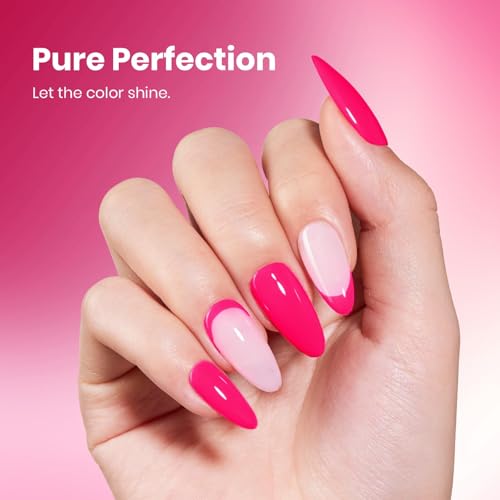 Image of Beetles Hot Pink Gel Polish - Wild Tulips 15ML /0.51FlOz, Neon Pink Gel Polish, Same Color Same Bottle STAY SHINING Series, Soak Off UV LED Lamp Nails Art Manicure Salon DIY Home Spring & Summer Nails