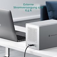 Yottamaster 5 Bay RAID USB C Festplattengehäuse, Aluminium Externe SATA Festplatte Gehäuse für 3,5" /2,5" Festplatten, Unterstützung 5 x 22TB mit 80mm Leise Lüfter für Persönlichen Speicher – Ansicht 3