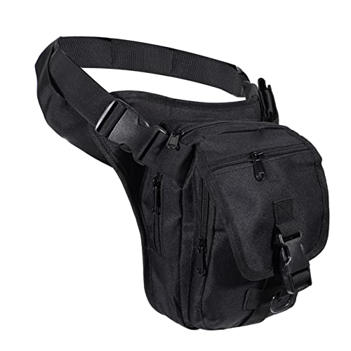 NULYLU 1pc Outdoor Waist Bag Portable Fanny Pack for Men Women Lightweight Leg Bag for Hiking Camping and Outdoor Activities Black