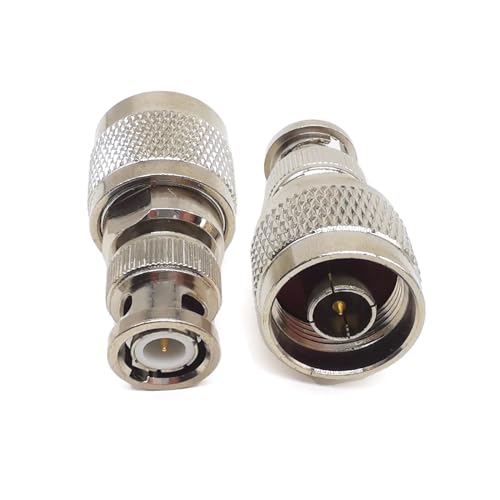 2 piezas Adaptador Coaxial N Macho a BNC Macho miniatura 6