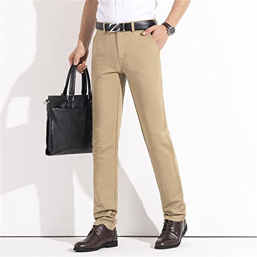 Men's Comfort Stretch Cotton Chino Pants Loose Casual Elastic Waist Trousers Flat-Front Dress Pants Sweatpants3