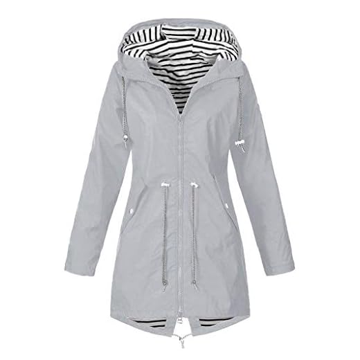 Pianshanzi Regnjacka för kvinnor, vattentät, andas, regnjacka med huva, damer, regnjacka, lätt, stora storlekar, sport, regn, solskydd, vindtät, regnrock, jackor kappa, GRÅ, M