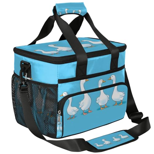 Animal Duck Insulated Picnic Backpack Lunch Box for Women Men Picnic Basket Tote Lunch Bag Picnic Bag Portable Lunch Bags for Picnic, Beach, Work, Trip,Office, Camp Cute Ducks