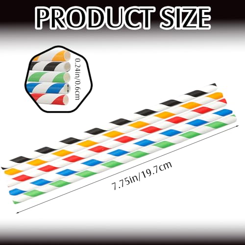 300 pitillos de papel multicolor 19.7 cm para fiestas miniatura 2