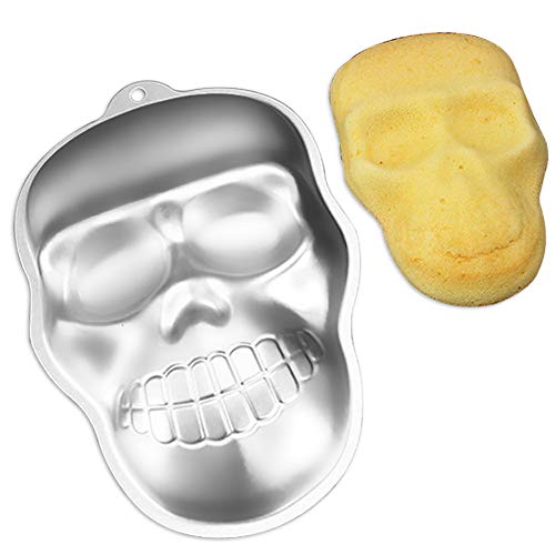 TinLeJa Cake Decorator Skull Shaped Birthday Party Cake Pan 3D Aluminum Cake Decorating Mould Baking Pan Kitchen Supplies