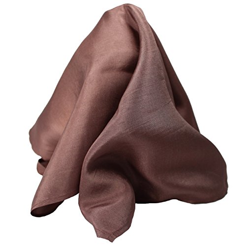 Classic Brown Silk Handkerchief Smooth Mulberry Silk - 100% Silk – Large 16” Square