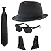 Produktbild Blues Brothers Hat Sunglasses Tie Sideburns Fancy Dress Costume by Blue Planet Online