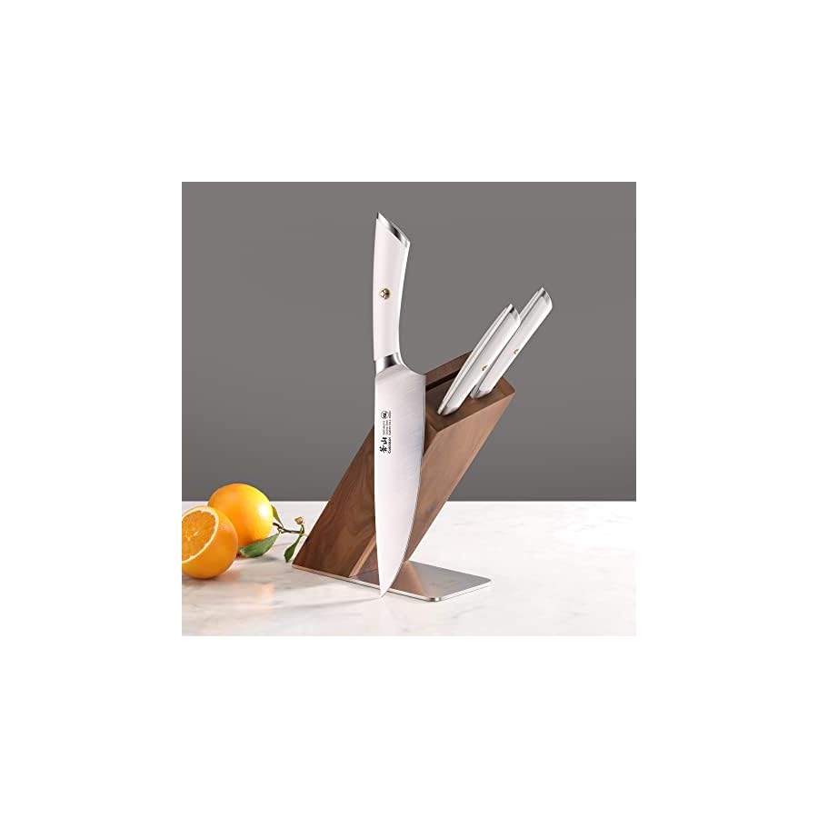Cangshan ELBERT Series German Steel Forged 4-Piece HUA Knife Block Set, Acacia (White)