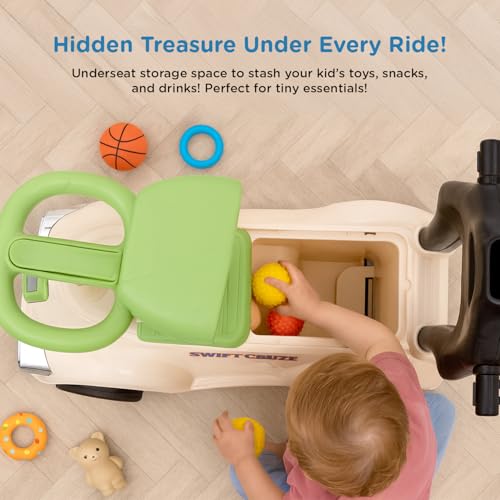 Image of Mee Mee Swift Cruze Baby Ride-On Car - Safe, Fun, and Interactive Ride-On Toy for Kids Aged 1-3 Years with Music, Lights, and Storage (White)