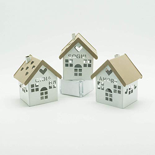 6 PZ Lanterna latta Tortora portaconfetti GIOIA