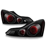 VIPMOTOZ Dual Neon Tube Ring LED Tail Light Lamp For 2008-2015 Infiniti G37 Q60 Coupe/Convertible Matte Black Housing Smoke Lens Driver & Passenger Side Replacement