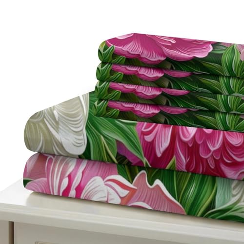 Housse de couette fleurs 3D en microfibre premium de lit simple